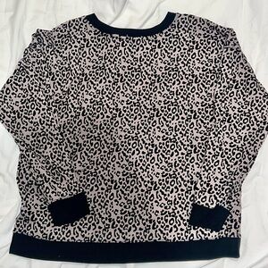 Kori Leopard Print Sweater - Black and Cream